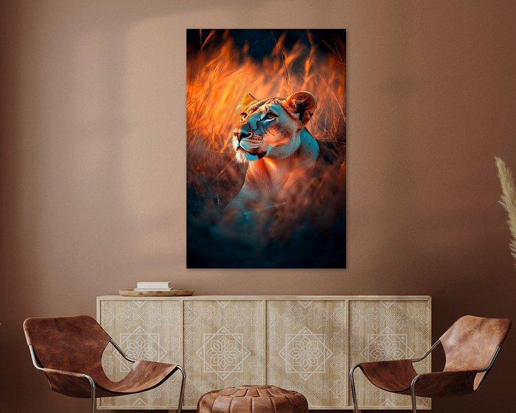 Voorbeeld van het werk in een kamer
