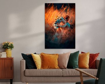 Une lionne majestueuse sur Poster Art Shop