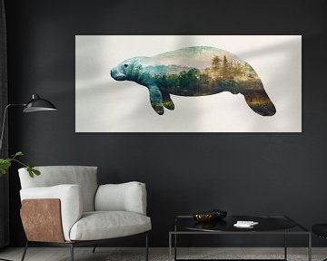 Manati in de natuur van Poster Art Shop