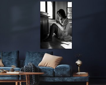 Ochtendhumeur in de badkamer van Poster Art Shop