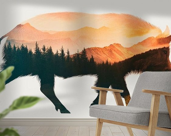 Voorbeeld van het werk in een kamer