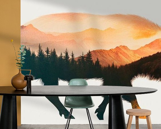 Voorbeeld van het werk in een kamer