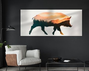 Natuur in het wild zwijn van Poster Art Shop