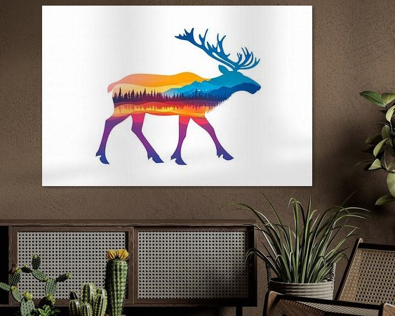 Voorbeeld van het werk in een kamer