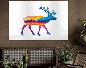 Bunter Rentiertraum von Poster Art Shop