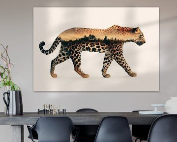Lion in the landscape by Poster Art Shop