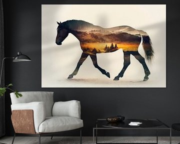 Horse with landscape by Poster Art Shop