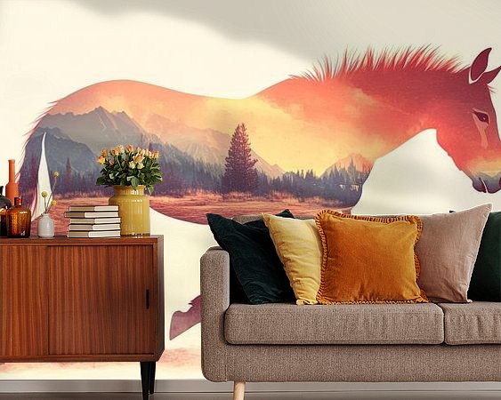 Voorbeeld van het werk in een kamer