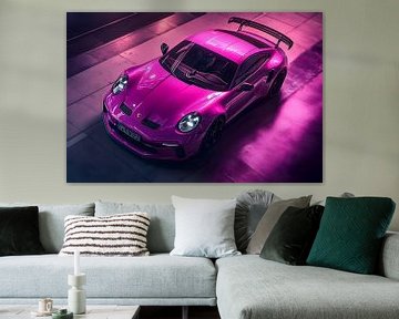 Roze Porsche 911 GT3 van PixelPrestige