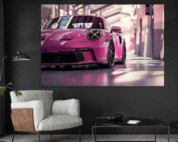 Roze Porsche 911 GT3 van PixelPrestige