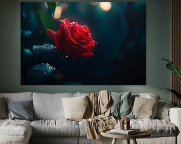 Red rose in the mist by Poster Art Shop