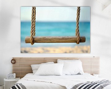 Balançoire sur la plage sur Poster Art Shop