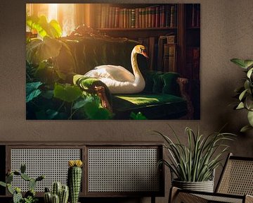 Cygne sur canapé sur Poster Art Shop