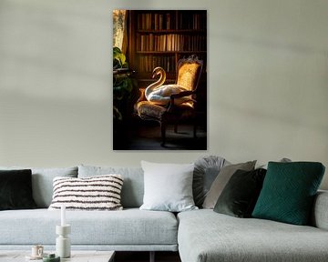 Zwaan op troon van Poster Art Shop