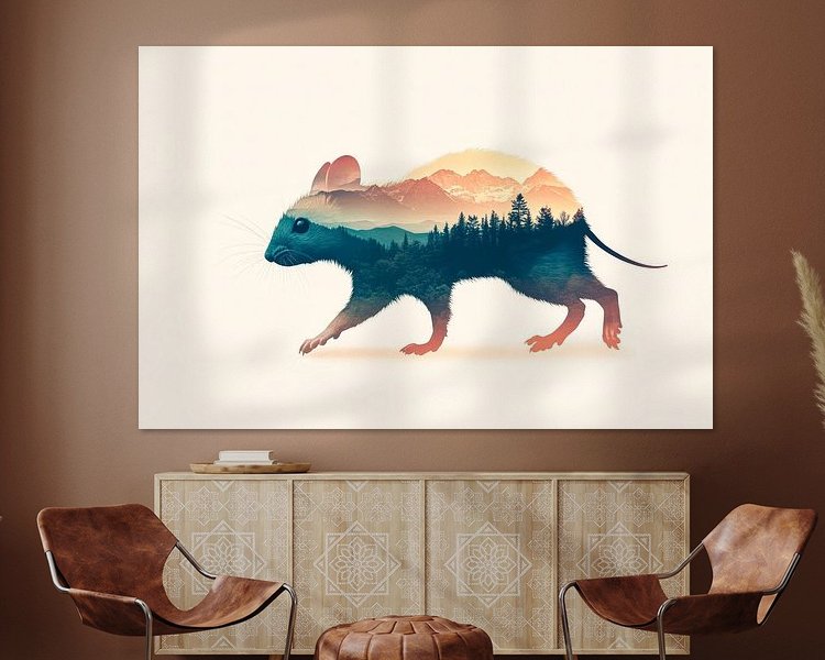 Voorbeeld van het werk in een kamer