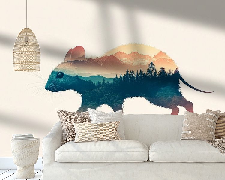 Voorbeeld van het werk in een kamer