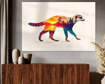 Dierenlandschap fantasie van Poster Art Shop