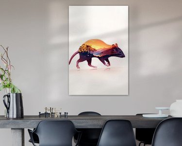 Voorbeeld van het werk in een kamer