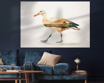 Vogel met landschap van Poster Art Shop