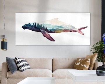 Walsilhouette mit Landschaft von Poster Art Shop