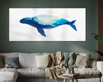 Walsilhouette mit Landschaft von Poster Art Shop