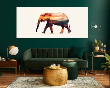Zwervende olifant van Poster Art Shop
