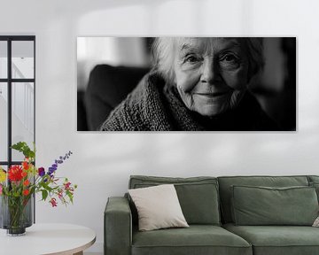 Glimlachende oudere dame van Poster Art Shop