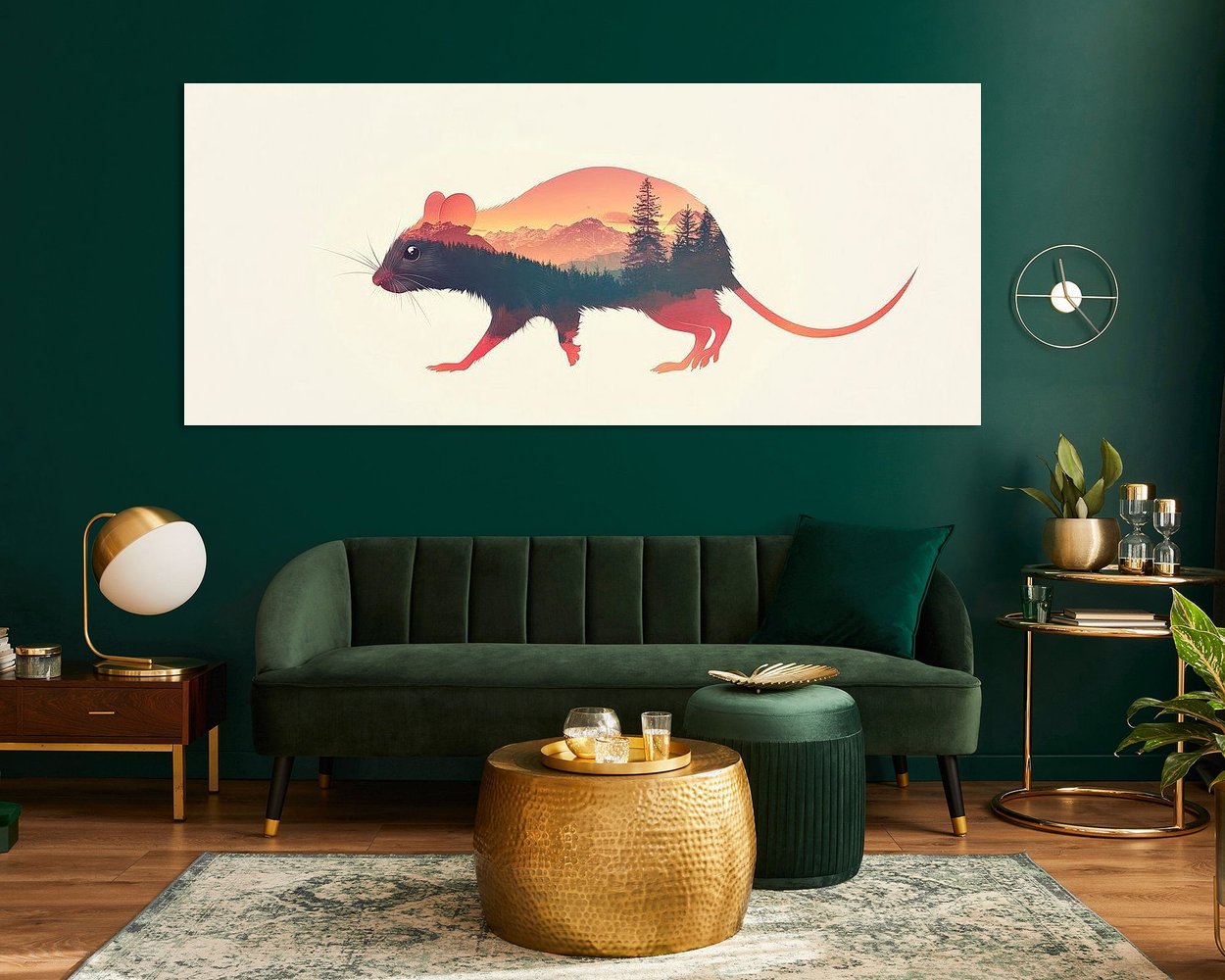 Voorbeeld van het werk in een kamer