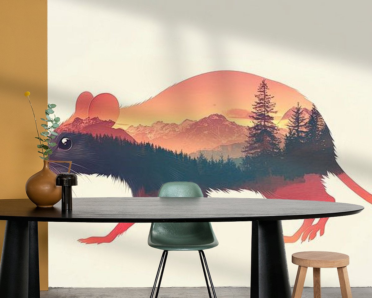 Voorbeeld van het werk in een kamer