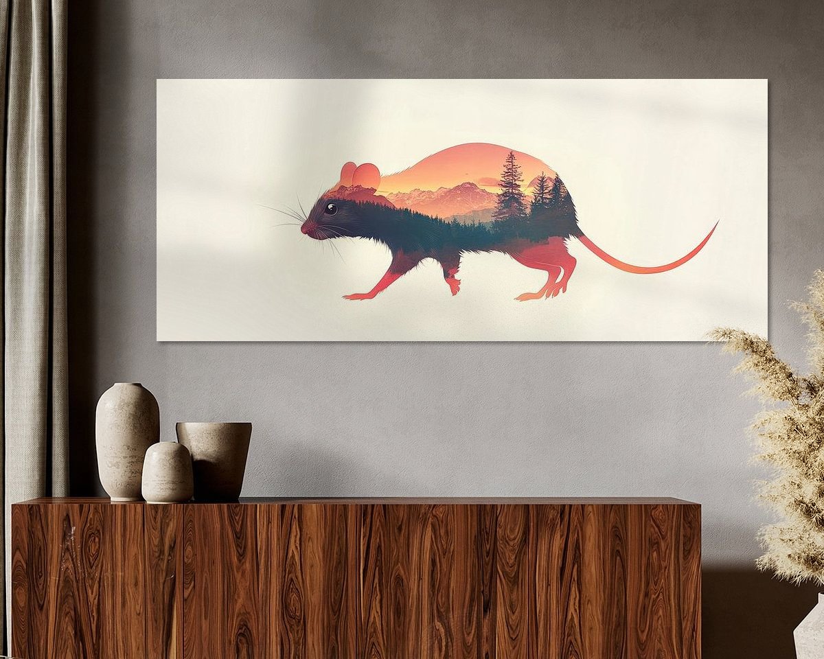 Voorbeeld van het werk in een kamer