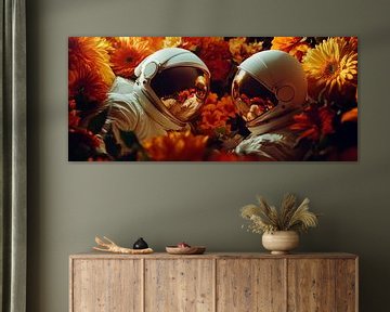 Ruimte bloemen magie van Poster Art Shop