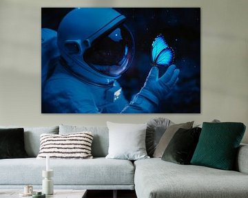 Astronaut en vlinder van Poster Art Shop