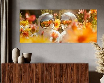 Paar ruimtebloemen van Poster Art Shop