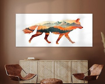 Wilde wolf in het landschap