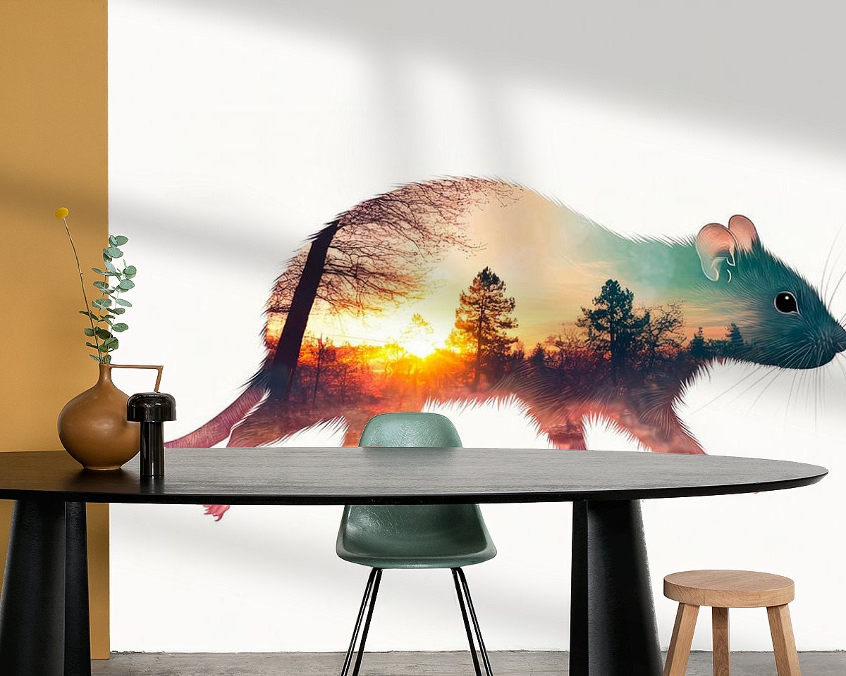 Voorbeeld van het werk in een kamer