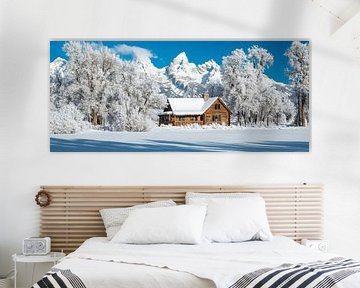 Winterse berghut van Poster Art Shop