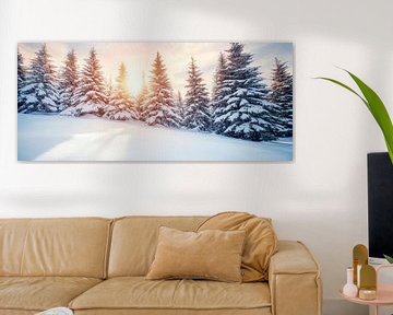 Winterlandschap in het licht van Poster Art Shop