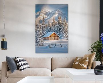 Winter idylle in de bergen van Poster Art Shop