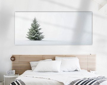 Besneeuwde kerstboom van Poster Art Shop