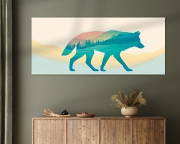 Le loup dans le paysage sur Poster Art Shop