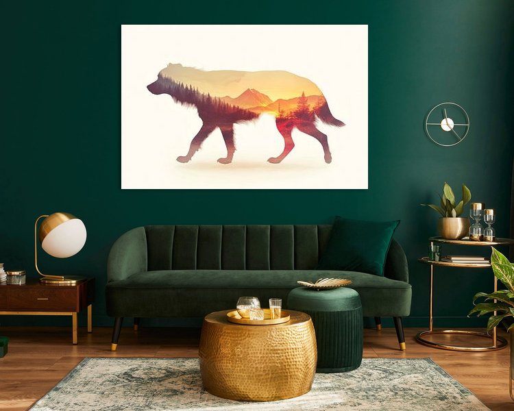 Voorbeeld van het werk in een kamer