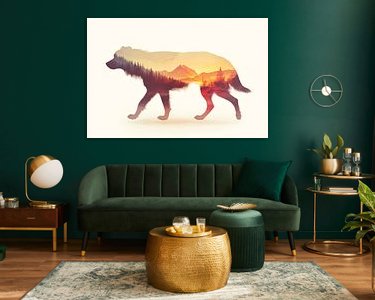 Voorbeeld van het werk in een kamer