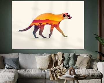 Woestijnwezens bij zonsondergang van Poster Art Shop