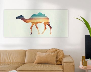Desert landscape in a camel by Poster Art Shop