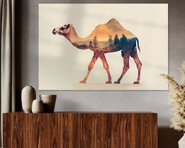 Camel with landscape by Poster Art Shop