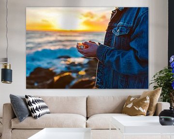 Sunset by the sea by Poster Art Shop