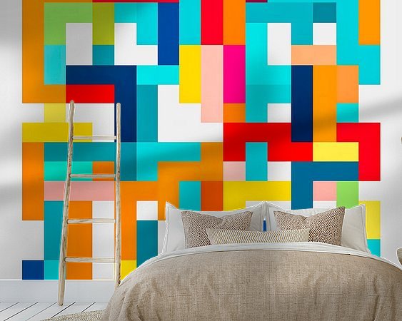 Voorbeeld van het werk in een kamer