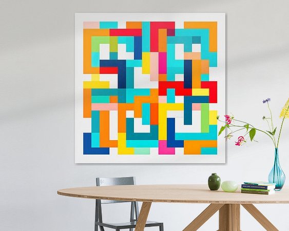 Voorbeeld van het werk in een kamer