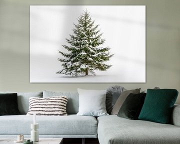 Besneeuwde dennenboom van Poster Art Shop