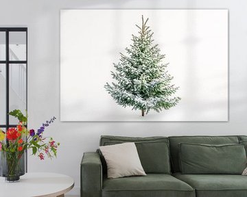 Besneeuwde kerstboom van Poster Art Shop